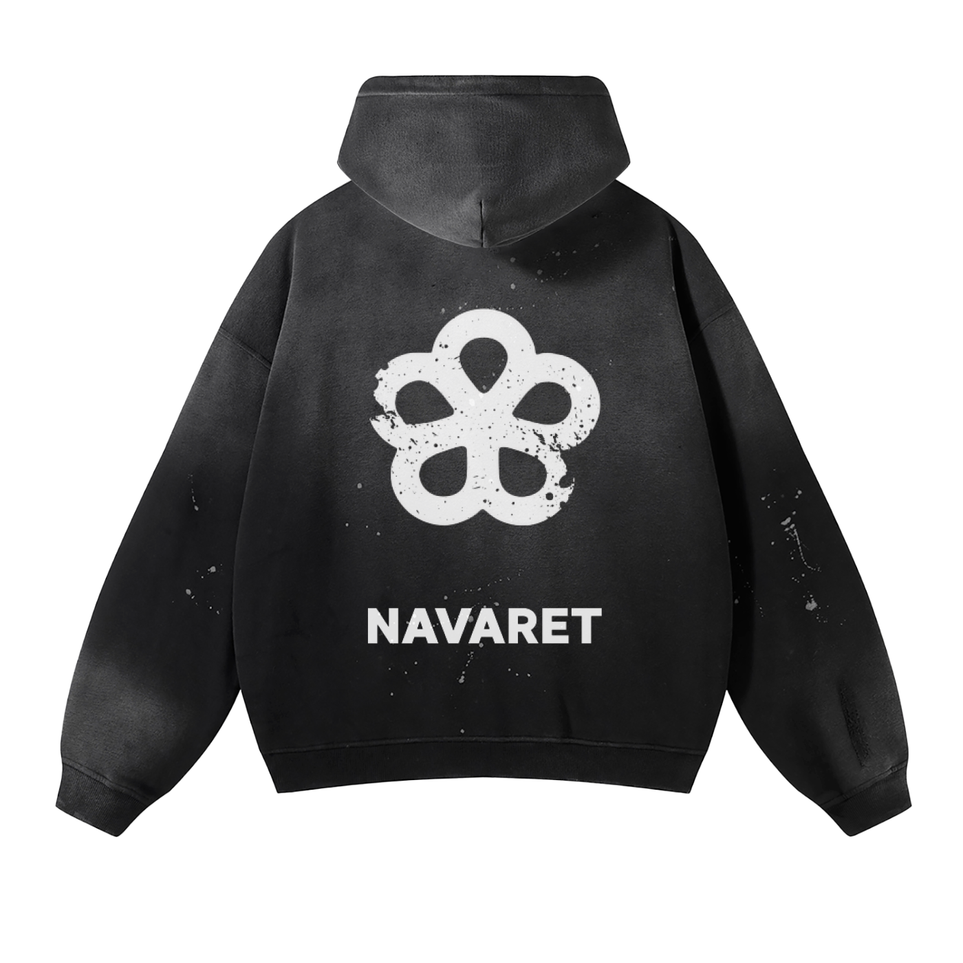 Vintage Wash Frayed Fleece Hoodie 360 GSM - NAVARET