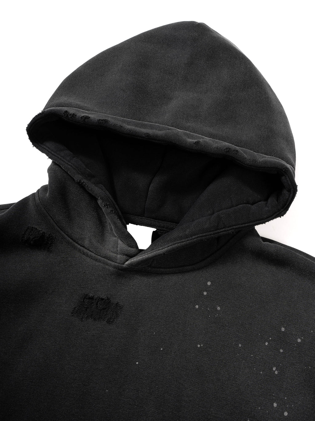 Vintage Wash Frayed Fleece Hoodie 360 GSM - NAVARET