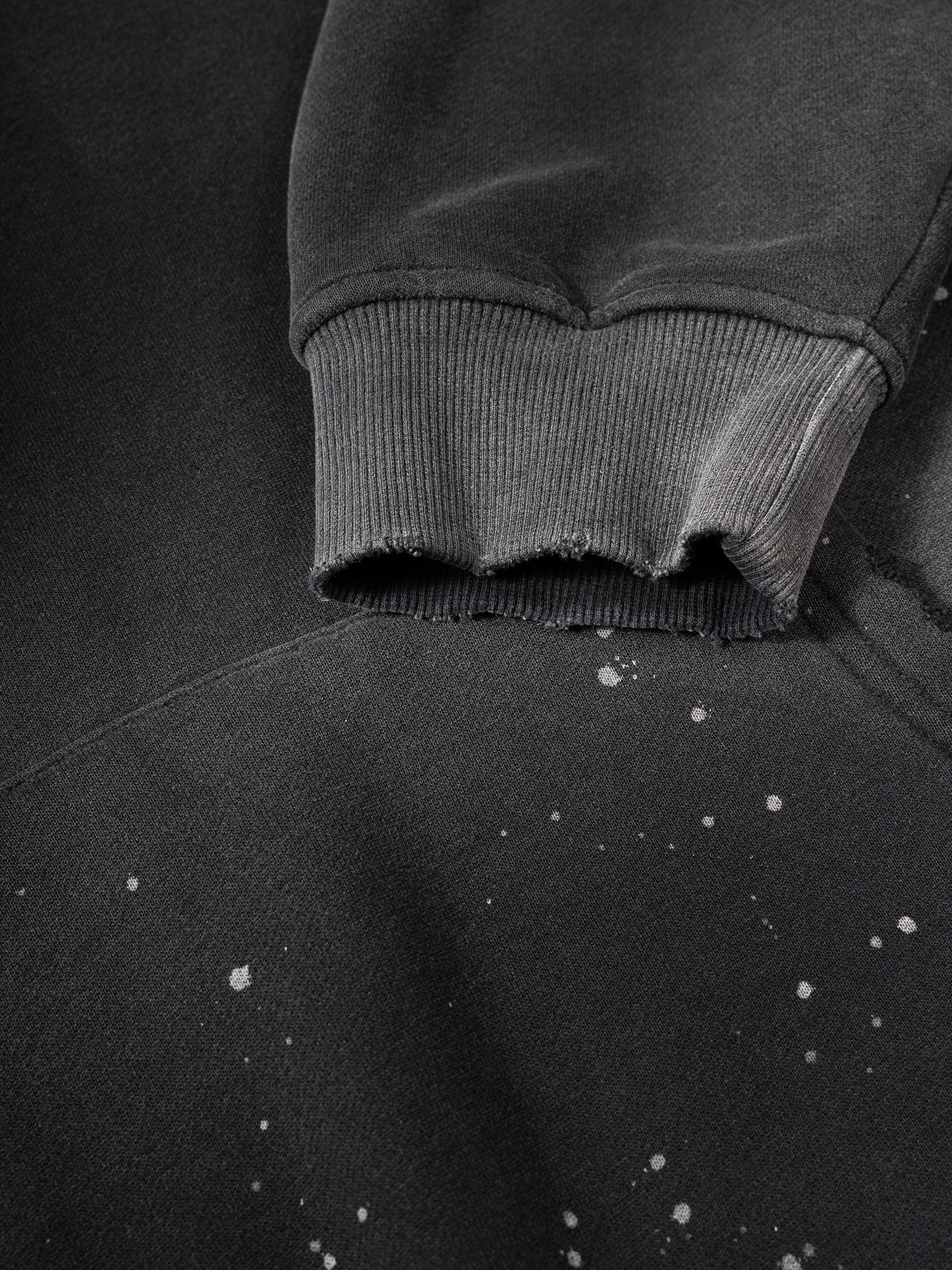 Vintage Wash Frayed Fleece Hoodie 360 GSM - NAVARET