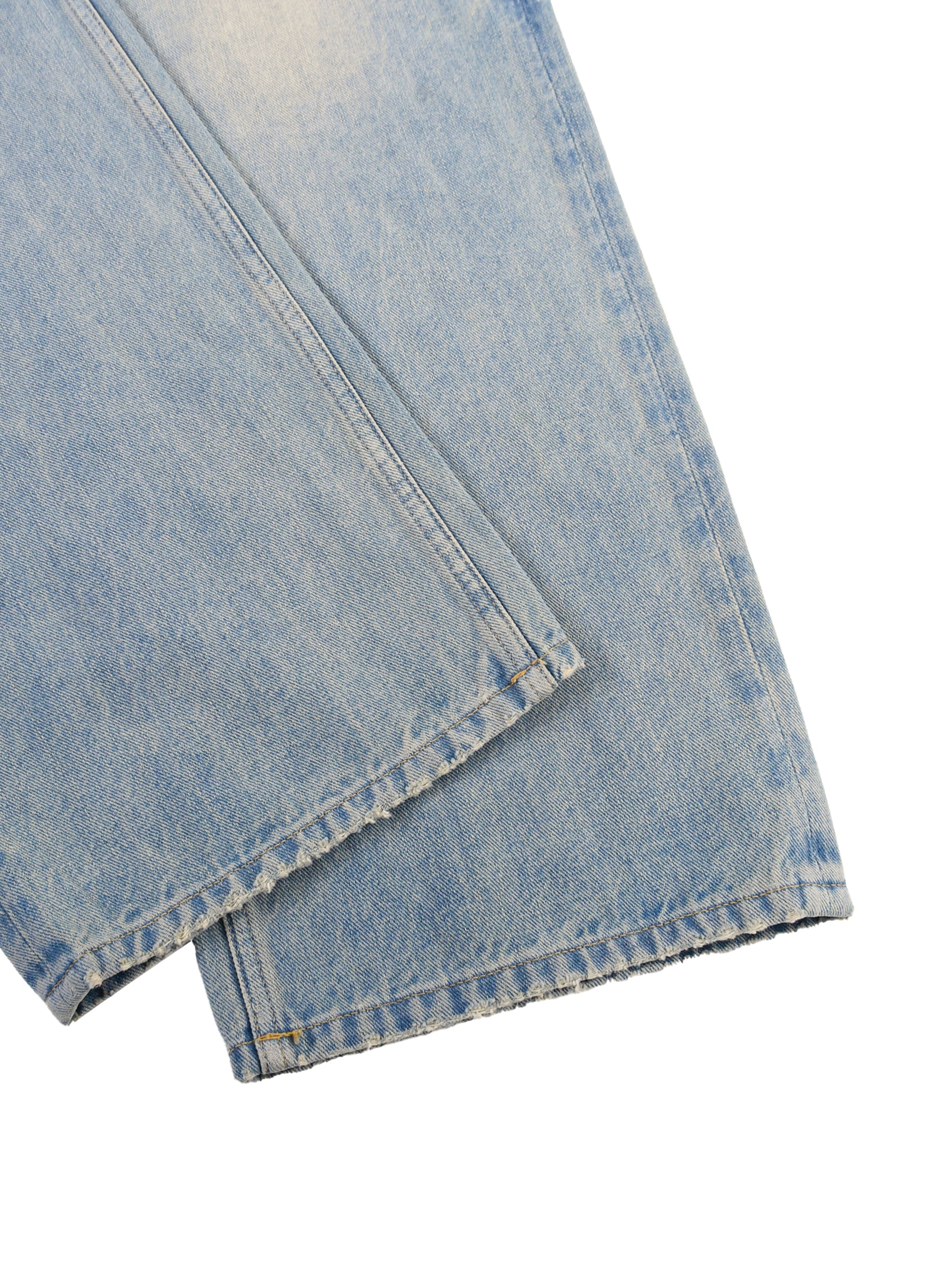 THE DESERT FRONTEIR SUN FADED RAW HEM DENIM JEANS